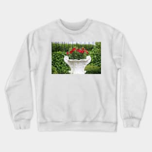 White Marble Floral Planter Crewneck Sweatshirt